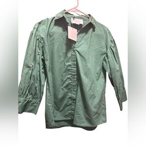 The Shirt by Rochelle Behrens - Classic Green Blouse